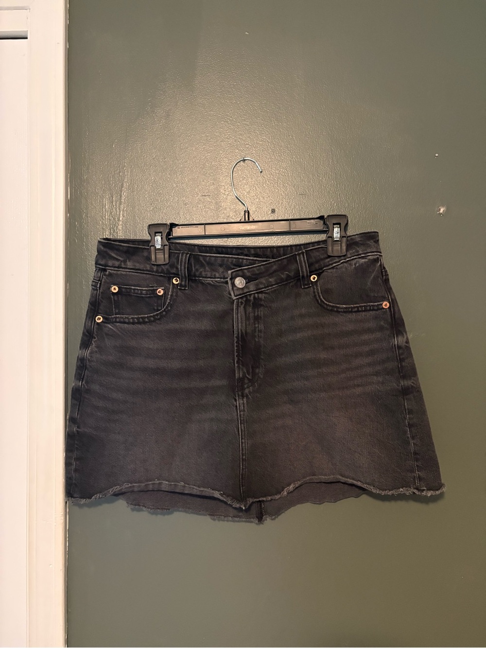 American Eagle Outfitters Washed Black Denim Skort